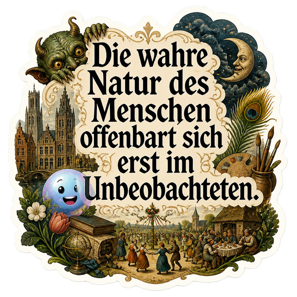 Die wahre Natur des Menschen offenbart sich erst im Unbeobachteten.