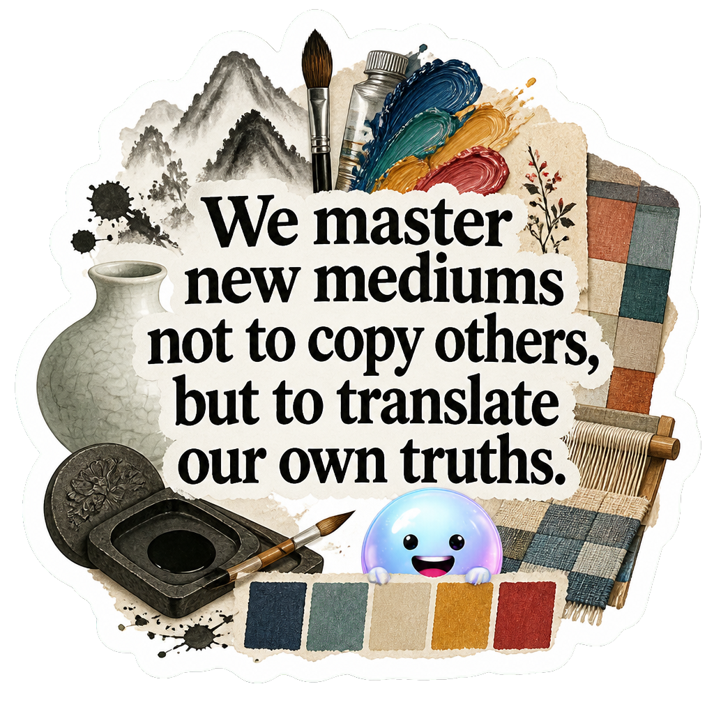 We master new mediums not to copy others, but to translate our own truths.