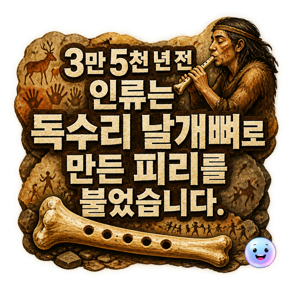 3만 5천 년 전 인류는 독수리 날개뼈로 만든 피리를 불었습니다.