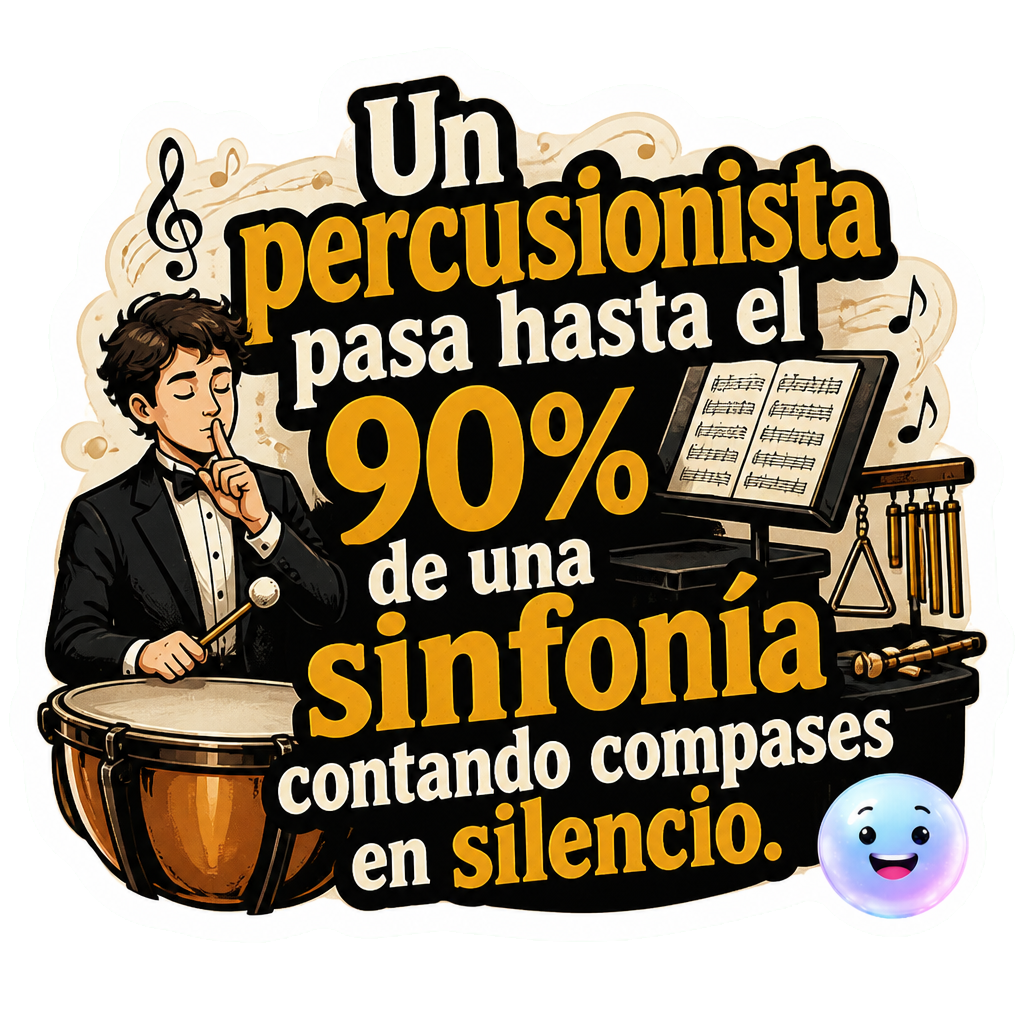 Un percusionista pasa hasta el 90% de una sinfonía contando compases en silencio.
