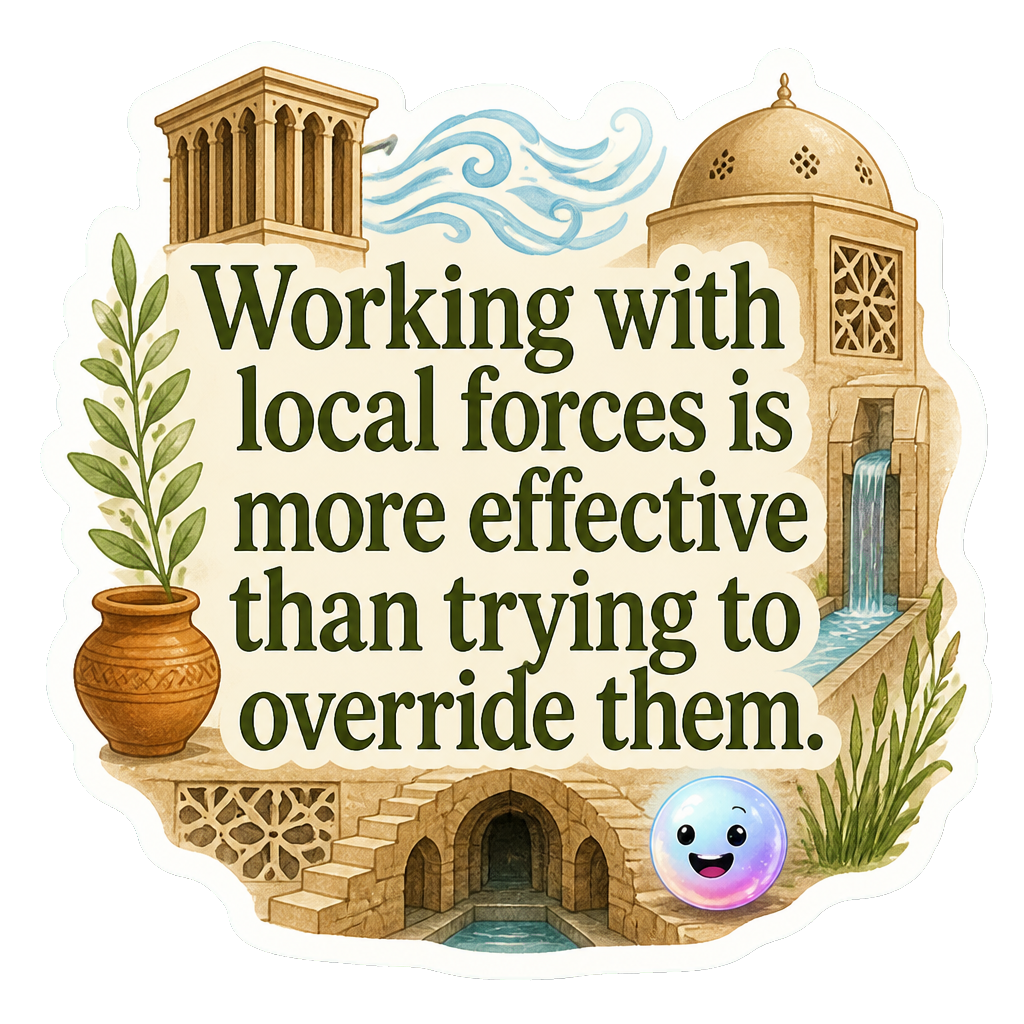 Working with local forces is more effective than trying to override them.