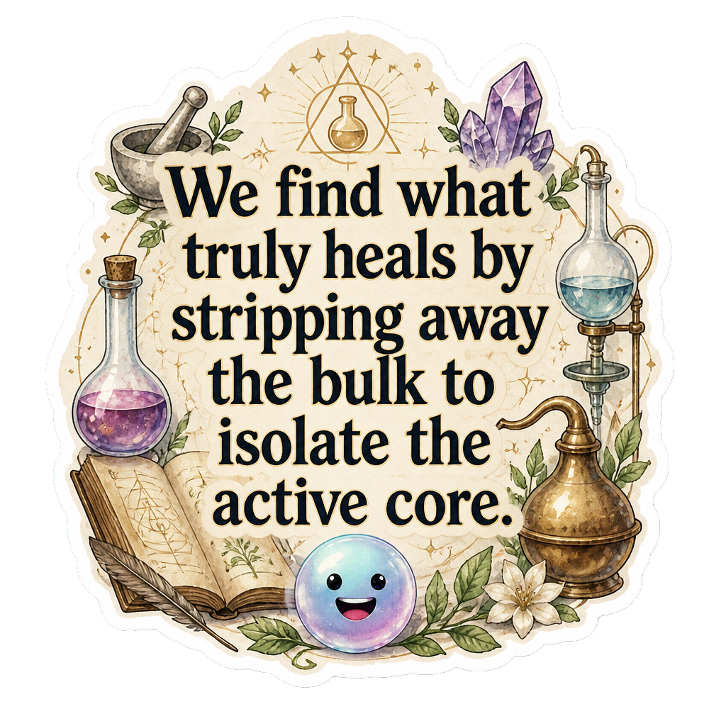 We find what truly heals by stripping away the bulk to isolate the active core.