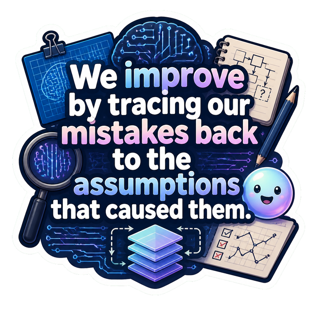 We improve by tracing our mistakes back to the assumptions that caused them.