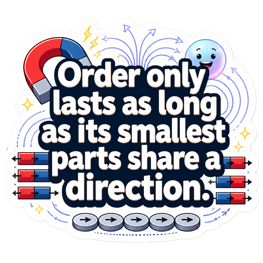 Order only lasts as long as its smallest parts share a direction.
