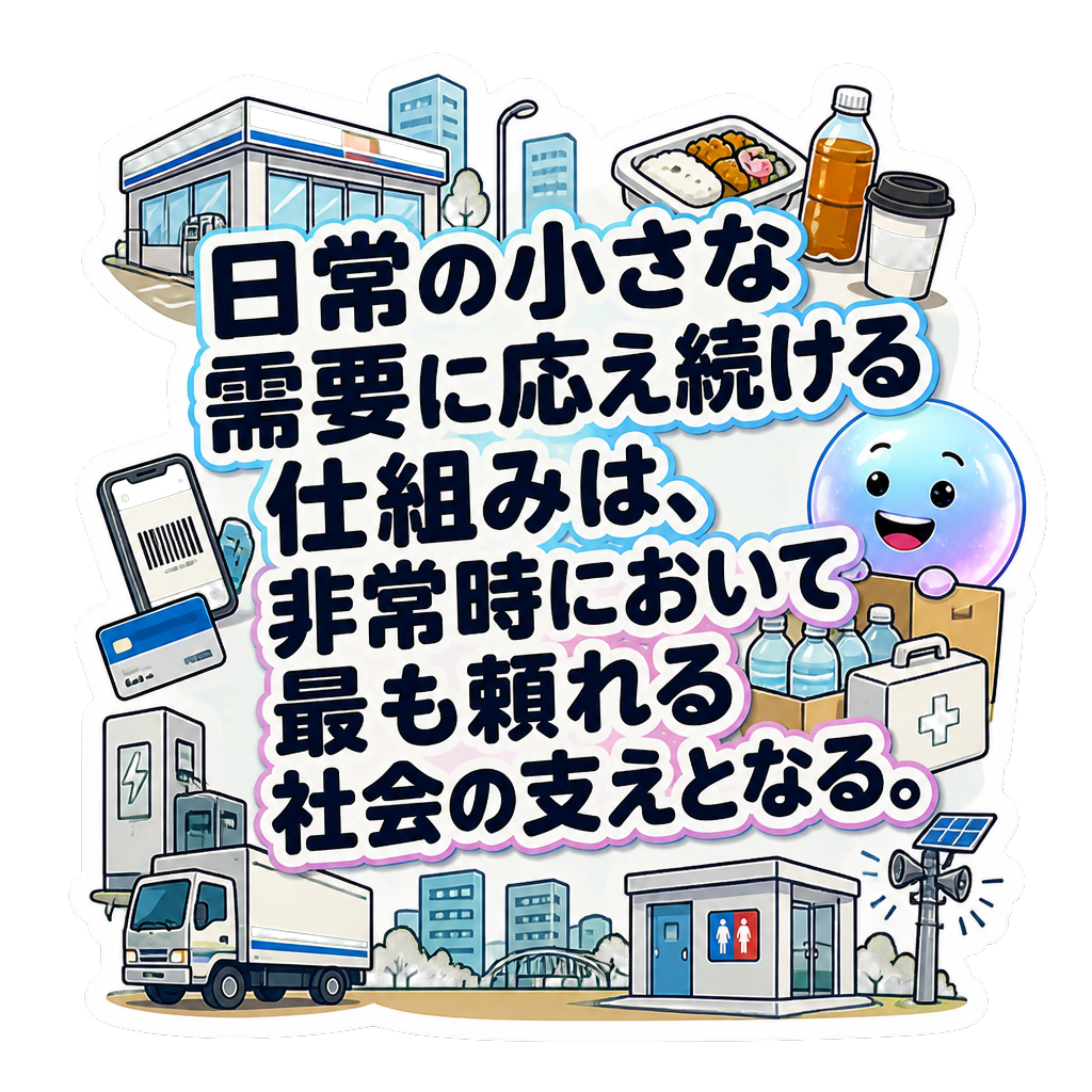 日常の小さな需要に応え続ける仕組みは、非常時において最も頼れる社会の支えとなる。