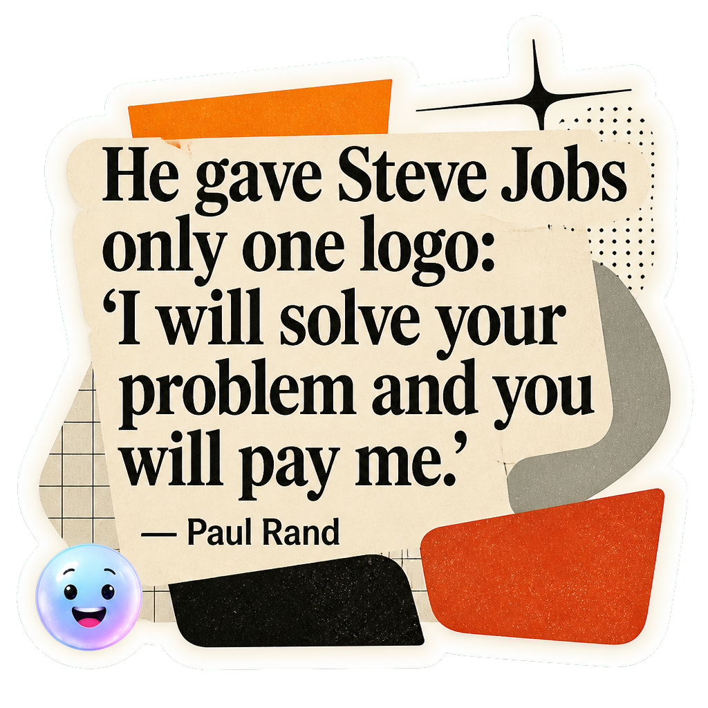 He gave Steve Jobs only one logo: 'I will solve your problem and you will pay me.'