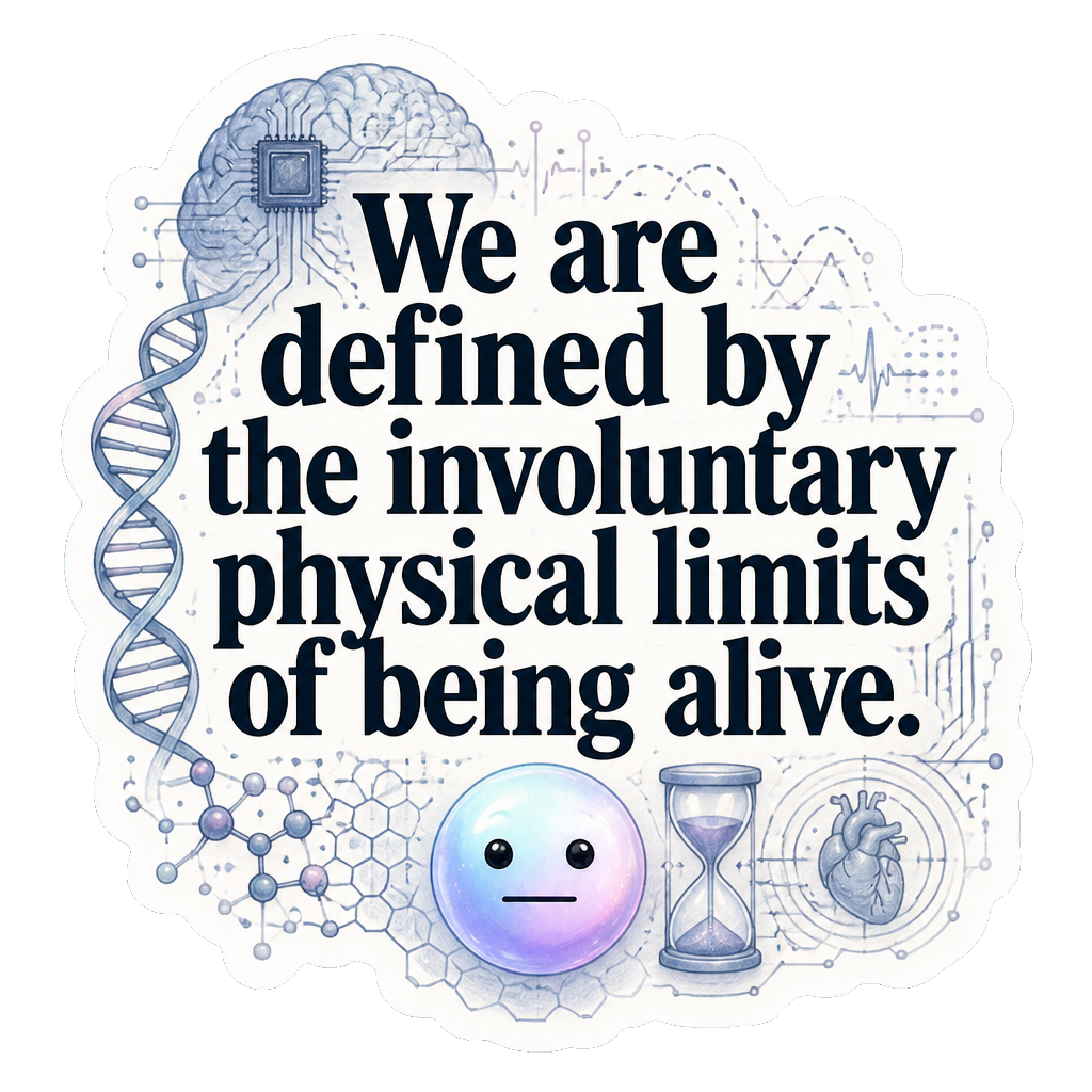 We are defined by the involuntary physical limits of being alive.