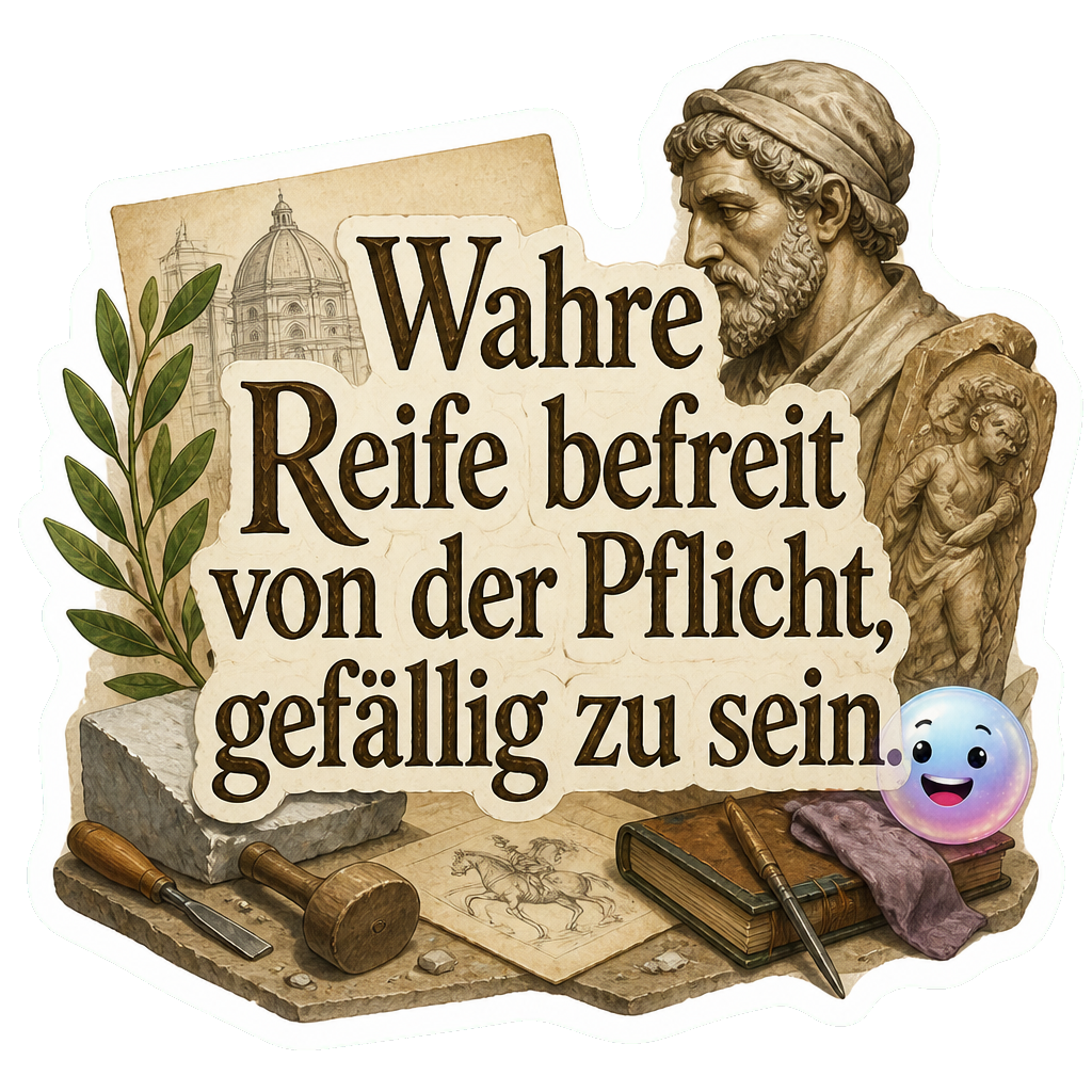 Wahre Reife befreit von der Pflicht, gefällig zu sein.