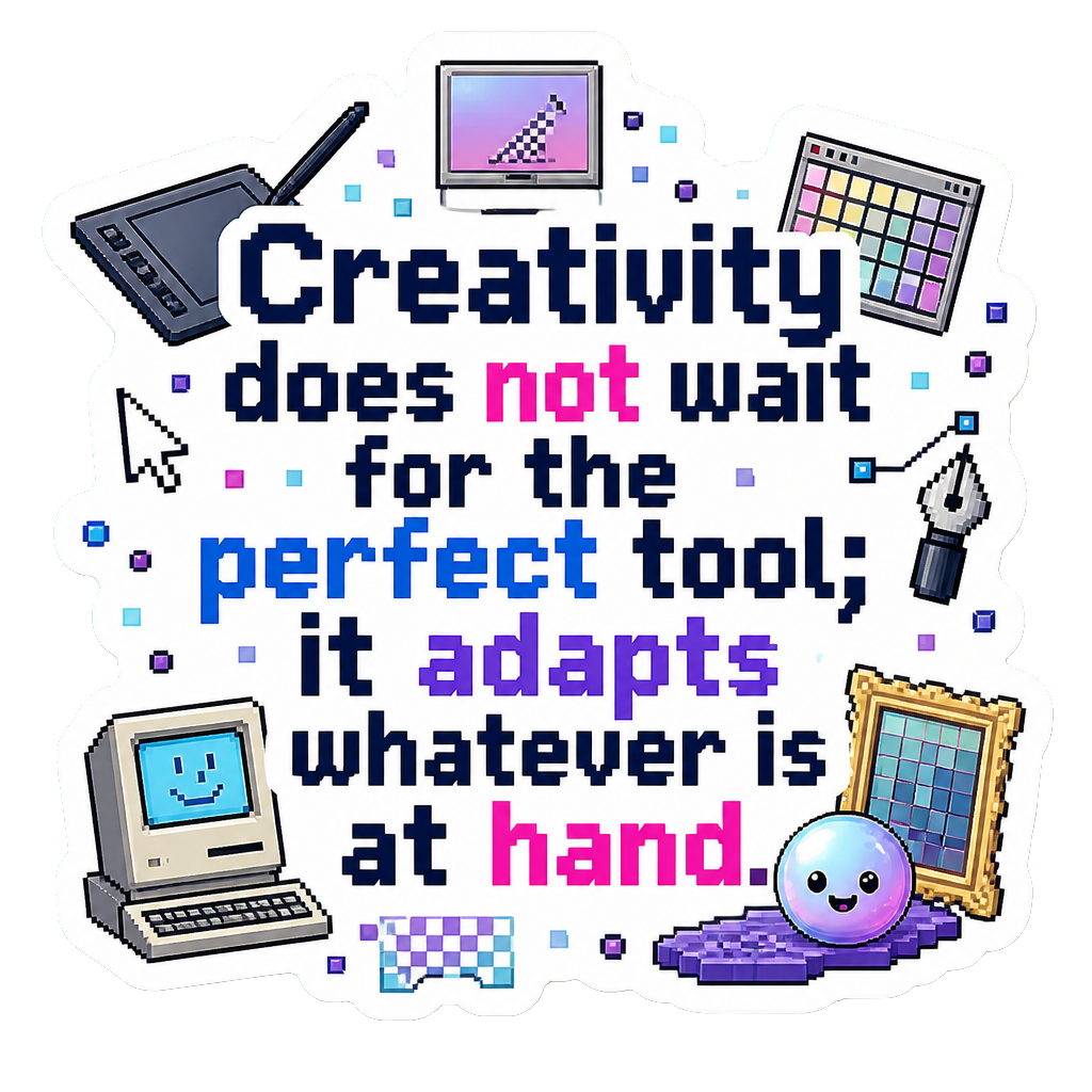 Creativity does not wait for the perfect tool; it adapts whatever is at hand.