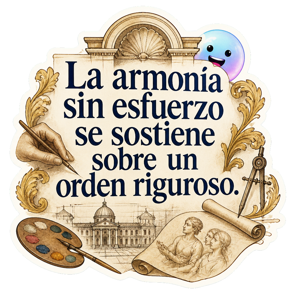 La armonía sin esfuerzo se sostiene sobre un orden riguroso.
