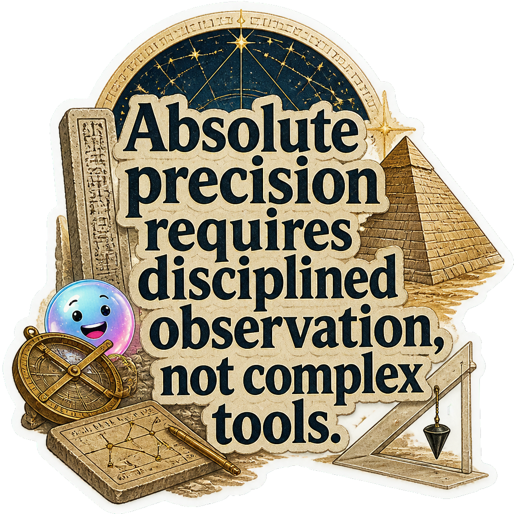 Absolute precision requires disciplined observation, not complex tools.