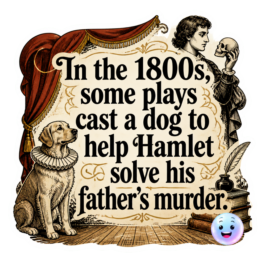 In the 1800s, some plays cast a dog to help Hamlet solve his father’s murder.