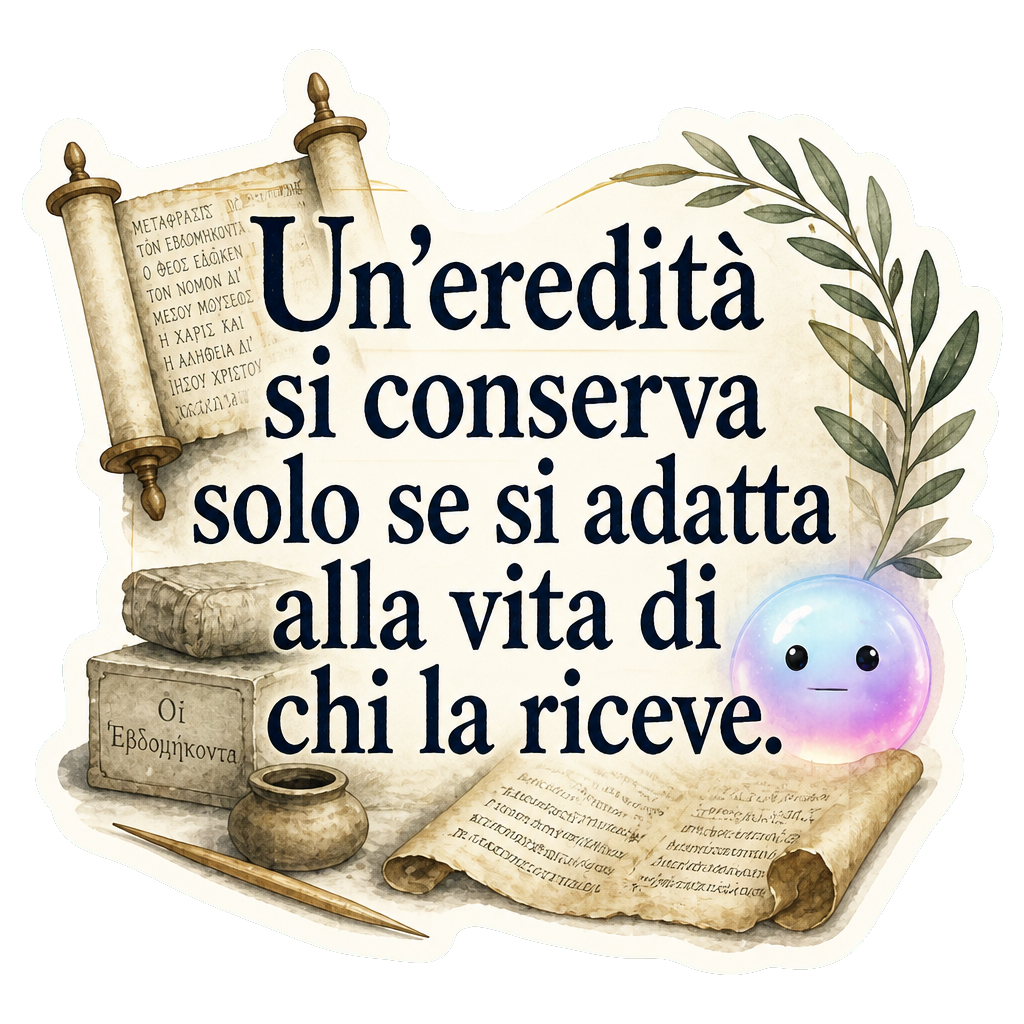 Un'eredità si conserva solo se si adatta alla vita di chi la riceve.