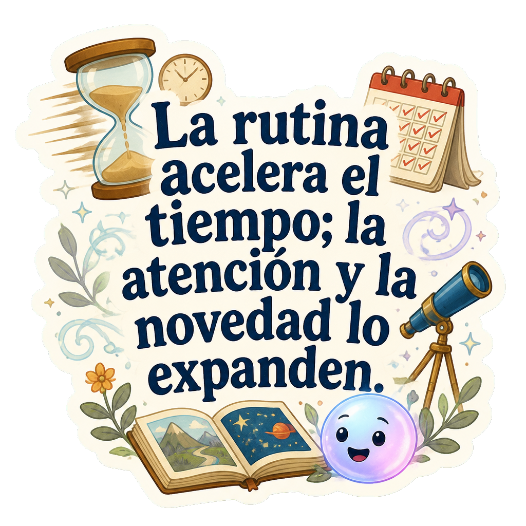 La rutina acelera el tiempo; la atención y la novedad lo expanden.