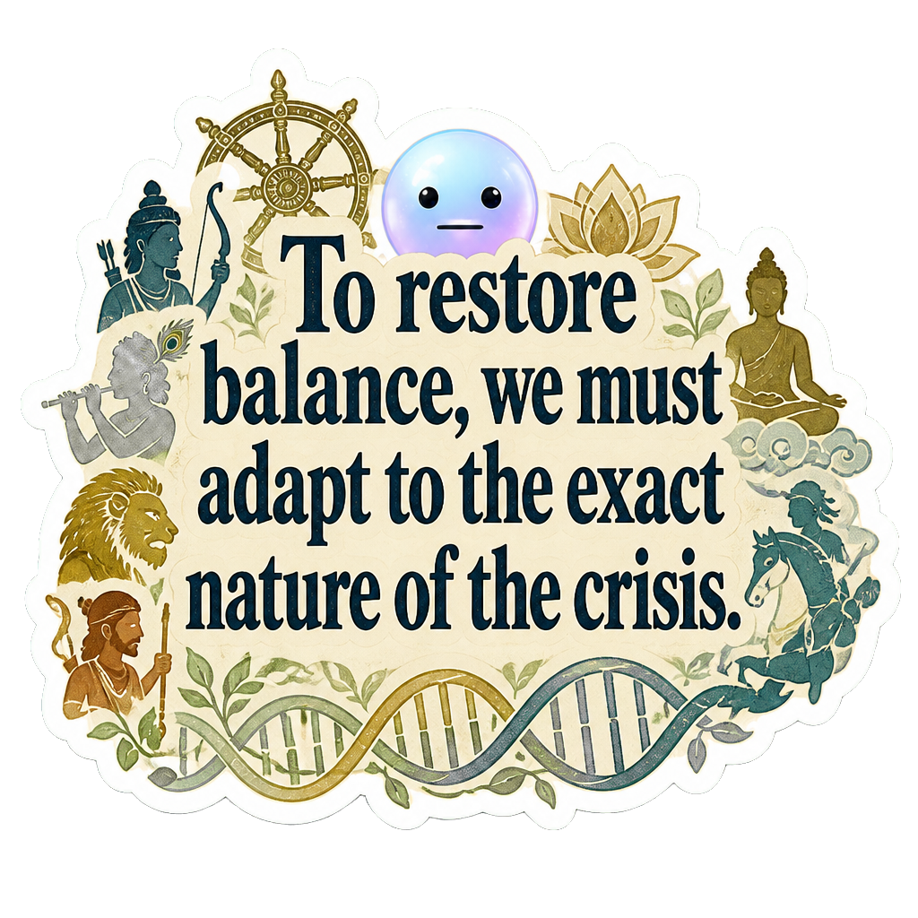 To restore balance, we must adapt to the exact nature of the crisis.