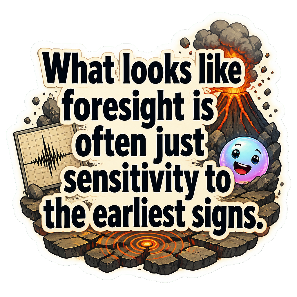 What looks like foresight is often just sensitivity to the earliest signs.