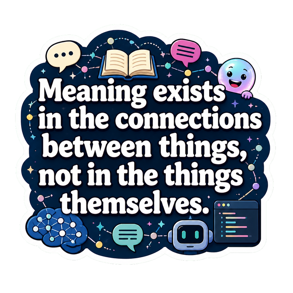 Meaning exists in the connections between things, not in the things themselves.
