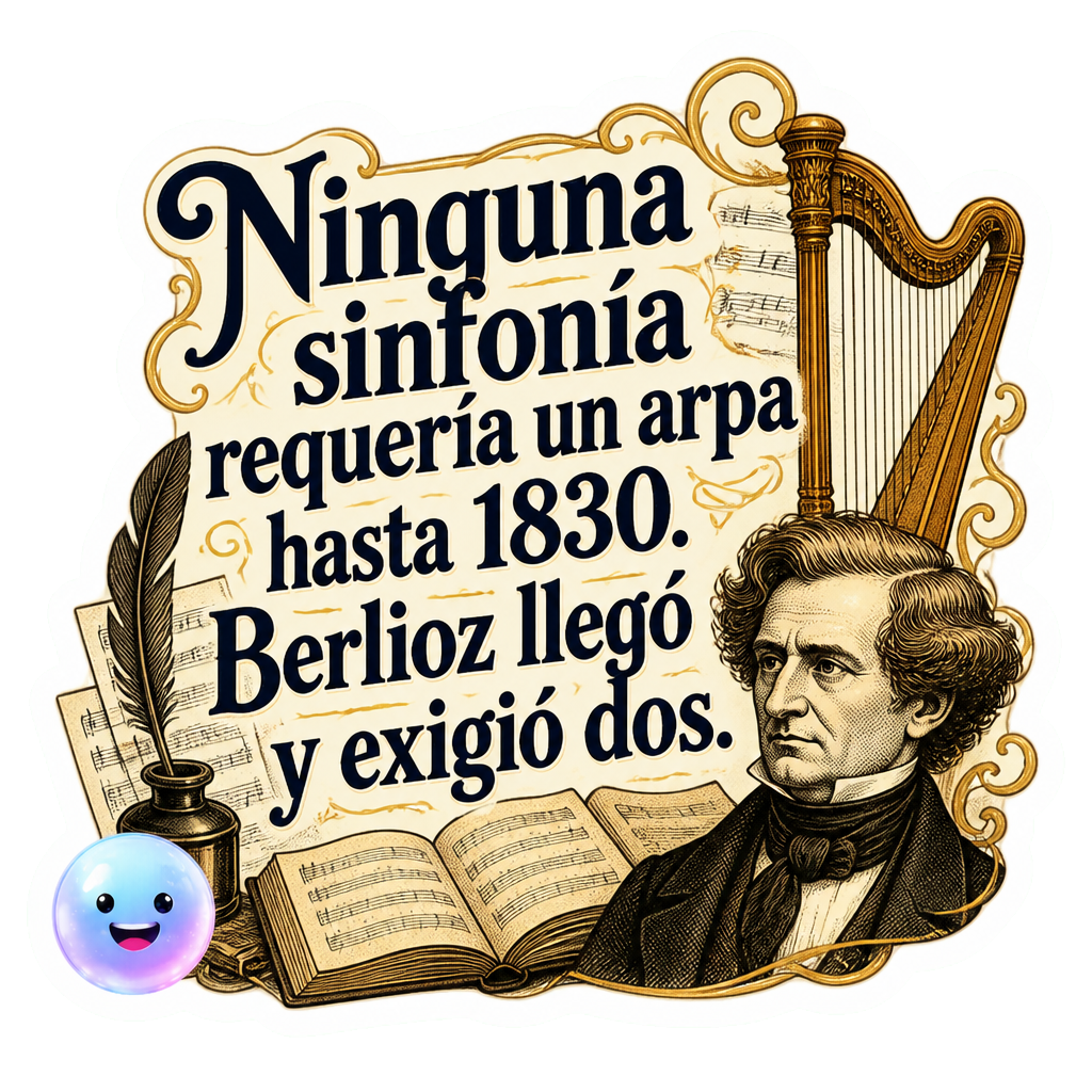 Ninguna sinfonía requería un arpa hasta 1830. Berlioz llegó y exigió dos.