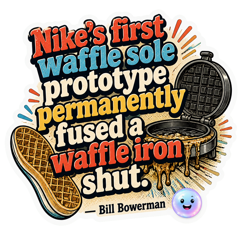 Nike's first waffle sole prototype permanently fused a waffle iron shut.