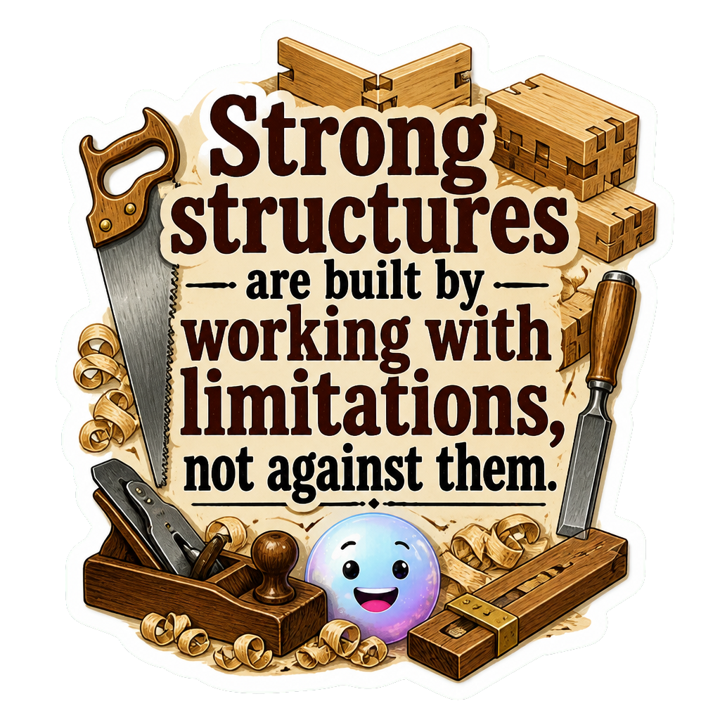 Strong structures are built by working with limitations, not against them.
