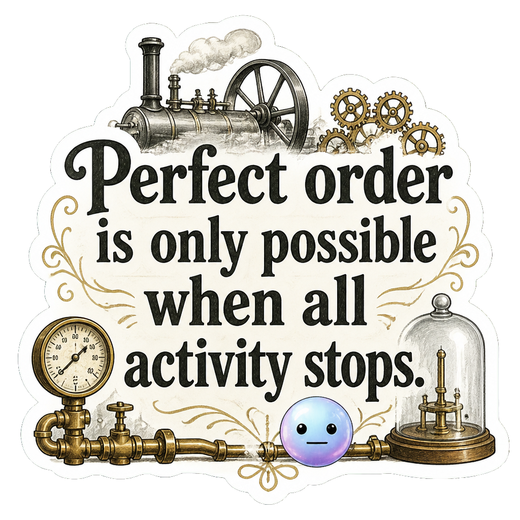 Perfect order is only possible when all activity stops.
