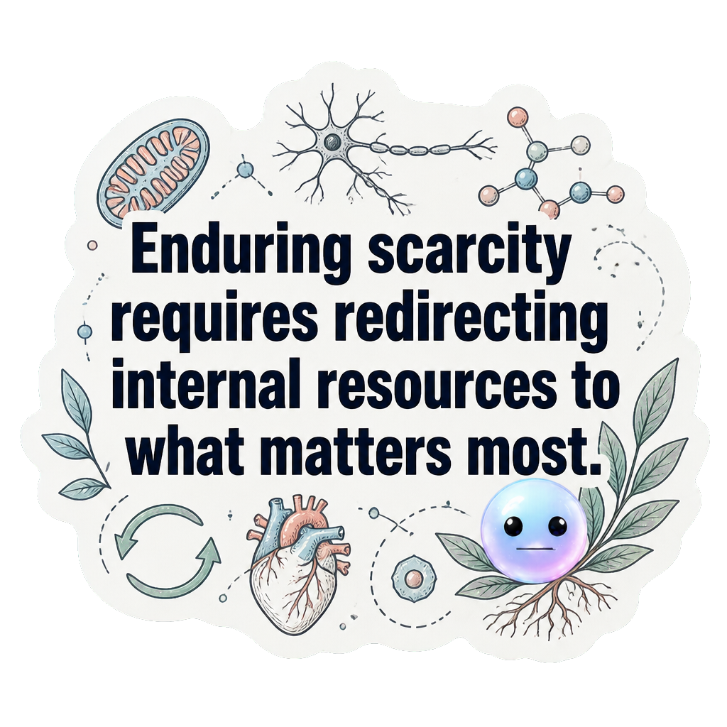 Enduring scarcity requires redirecting internal resources to what matters most.