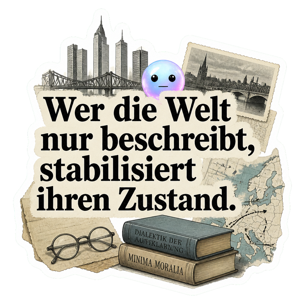 Wer die Welt nur beschreibt, stabilisiert ihren Zustand.