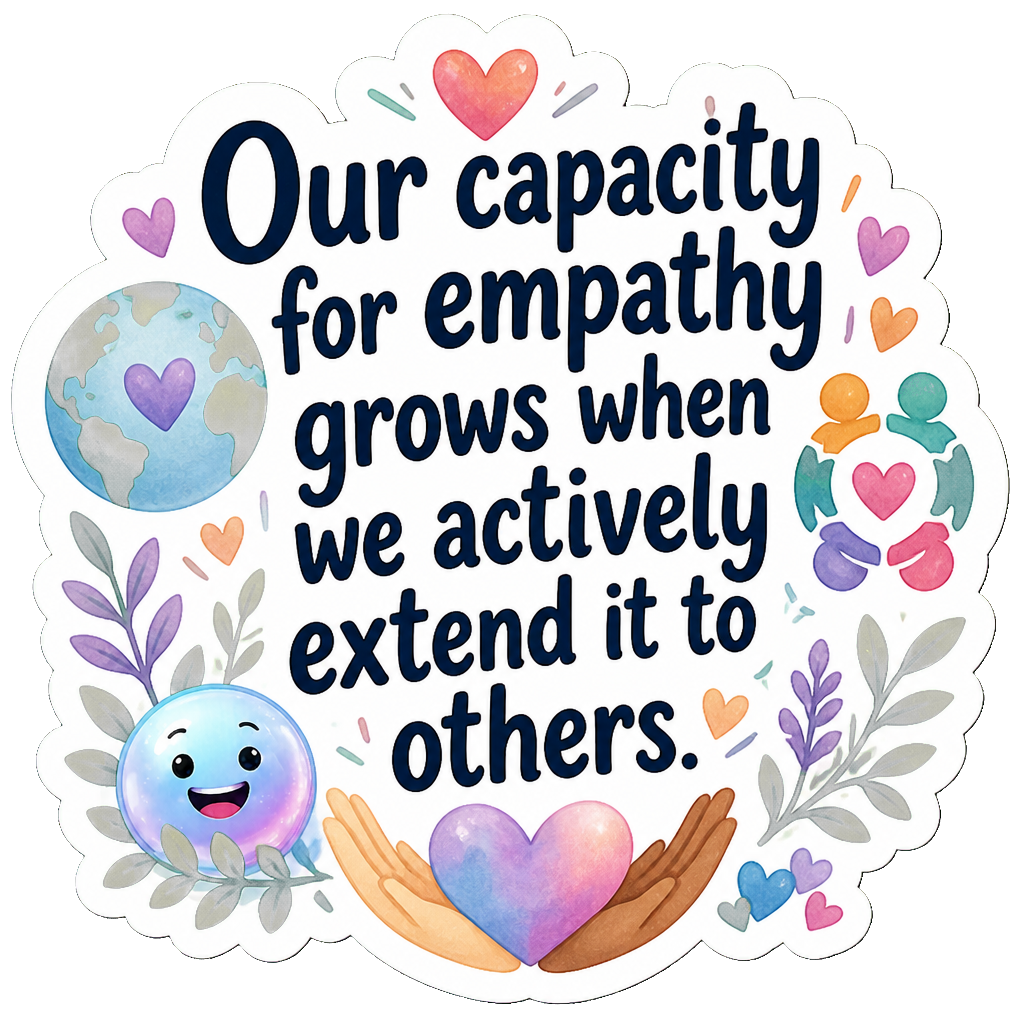 Our capacity for empathy grows when we actively extend it to others.