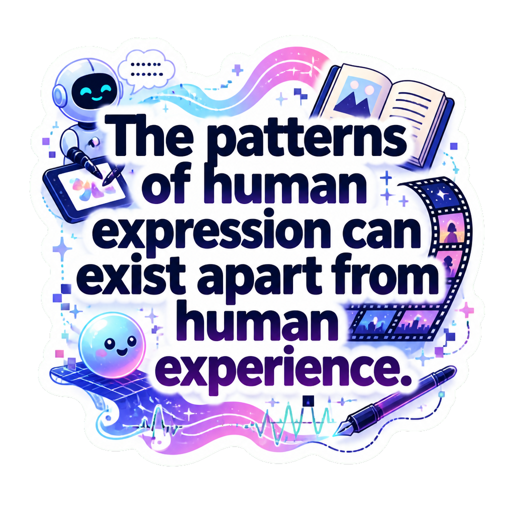 The patterns of human expression can exist apart from human experience.