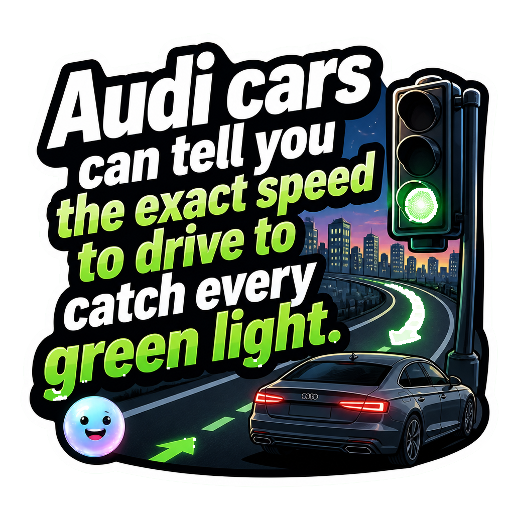 Audi cars can tell you the exact speed to drive to catch every green light.