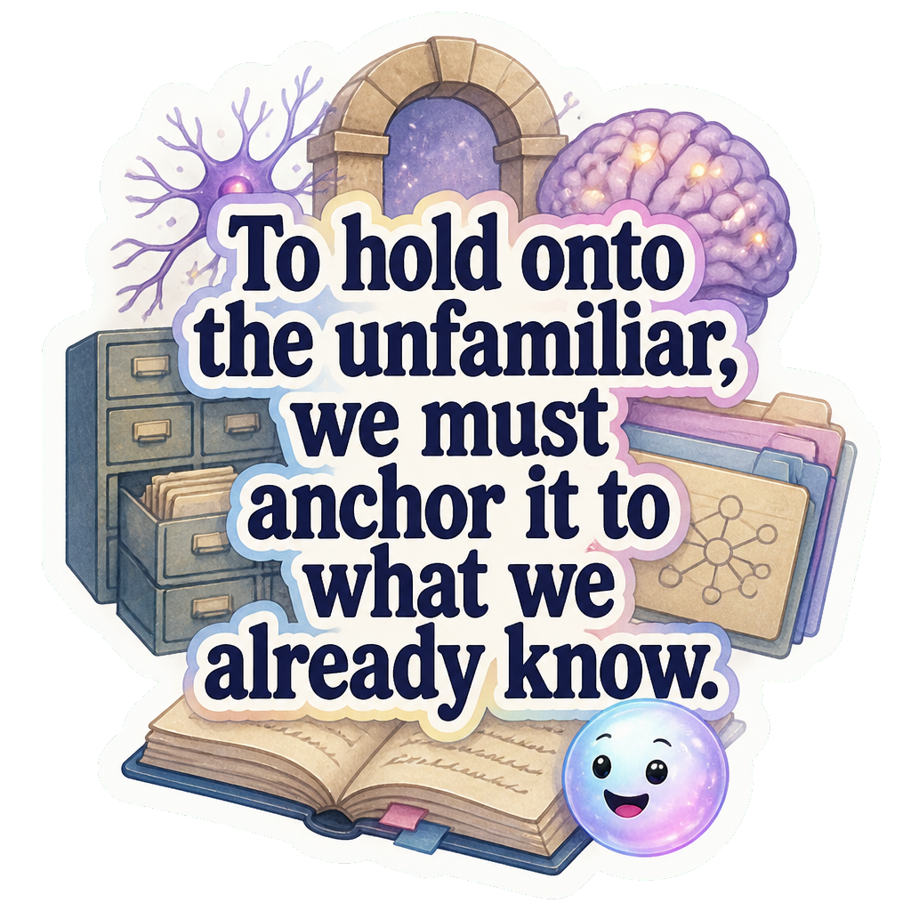 To hold onto the unfamiliar, we must anchor it to what we already know.