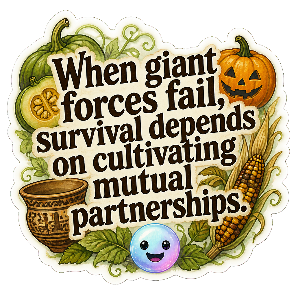 When giant forces fail, survival depends on cultivating mutual partnerships.