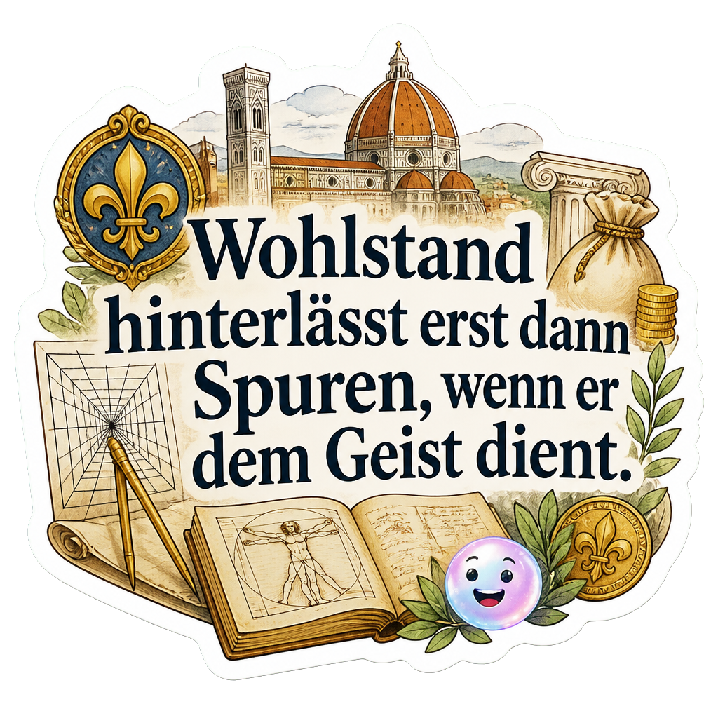 Wohlstand hinterlässt erst dann Spuren, wenn er dem Geist dient.