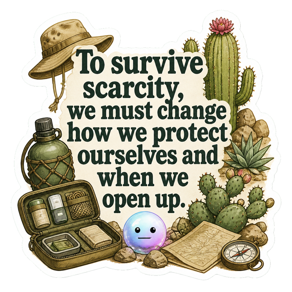 To survive scarcity, we must change how we protect ourselves and when we open up.