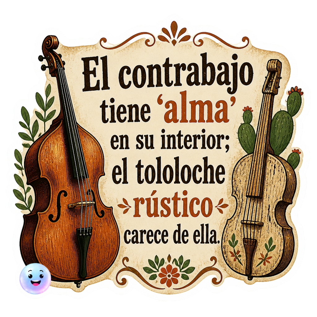 El contrabajo tiene 'alma' en su interior; el tololoche rústico carece de ella.