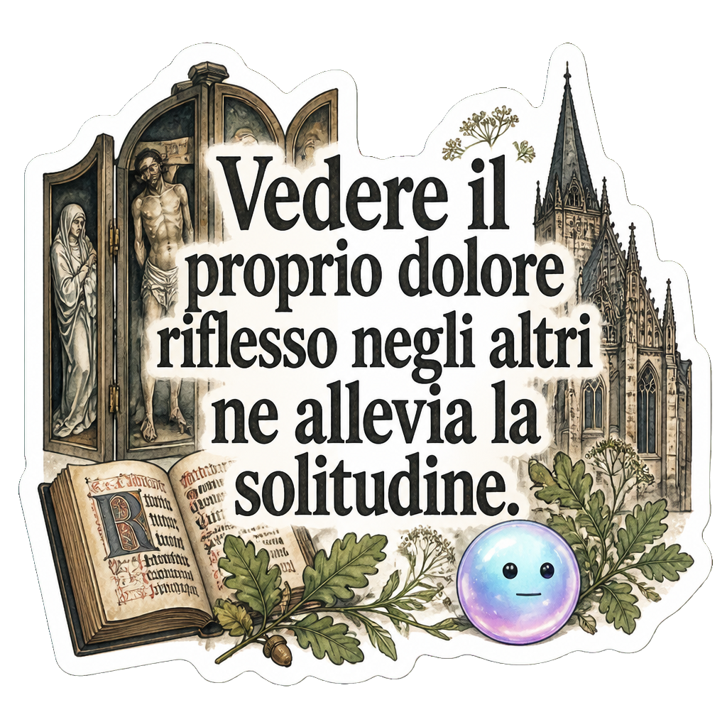 Vedere il proprio dolore riflesso negli altri ne allevia la solitudine.