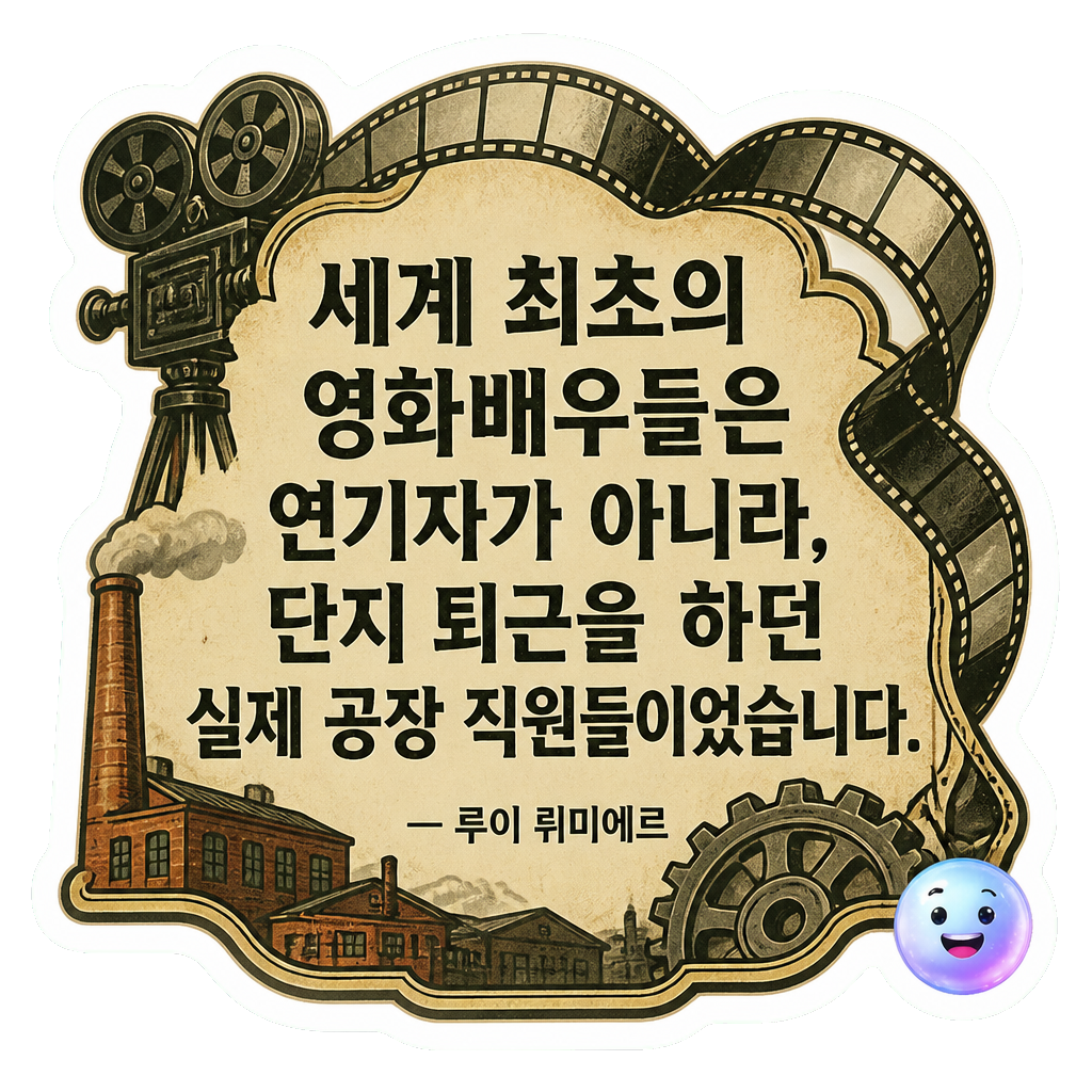 세계 최초의 영화배우들은 연기자가 아니라, 단지 퇴근을 하던 실제 공장 직원들이었습니다.