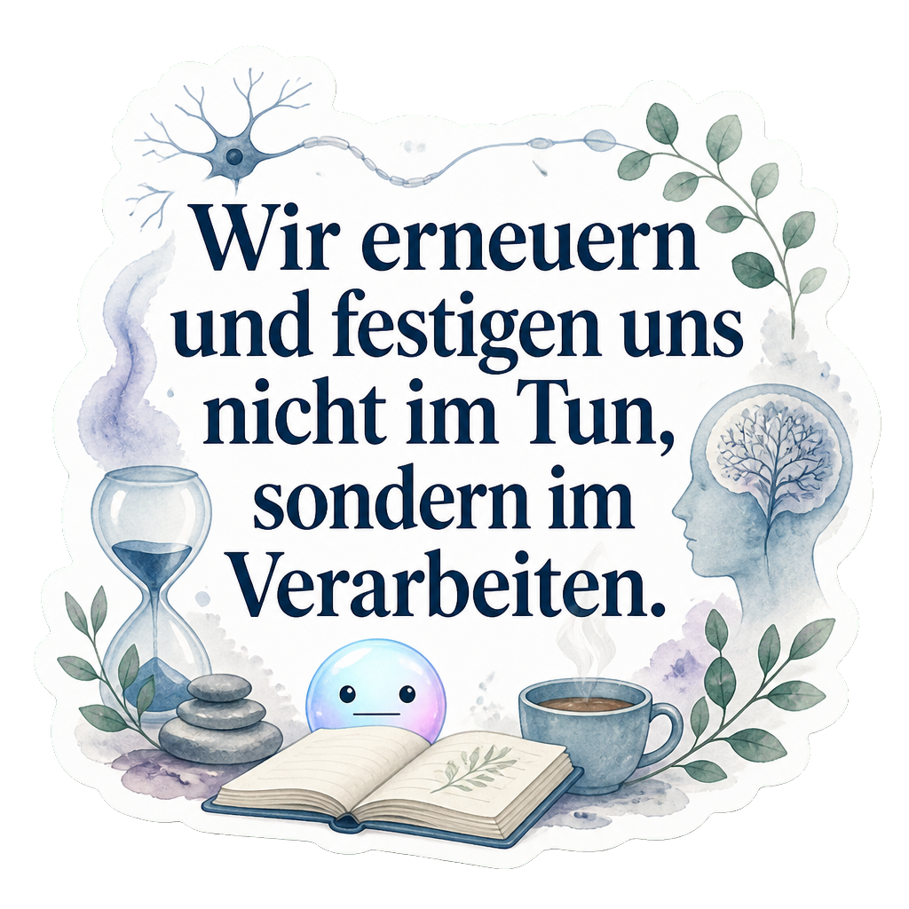 Wir erneuern und festigen uns nicht im Tun, sondern im Verarbeiten.