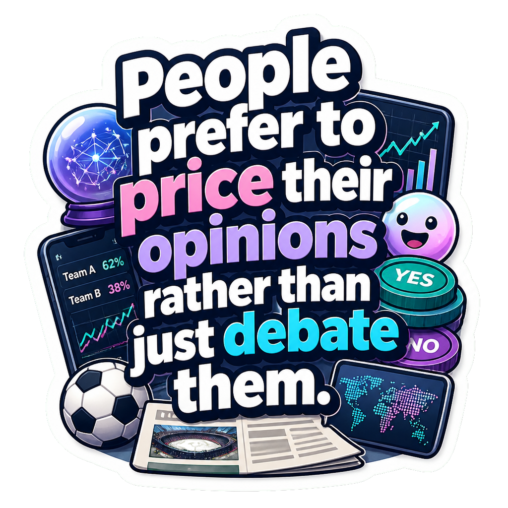 People prefer to price their opinions rather than just debate them.