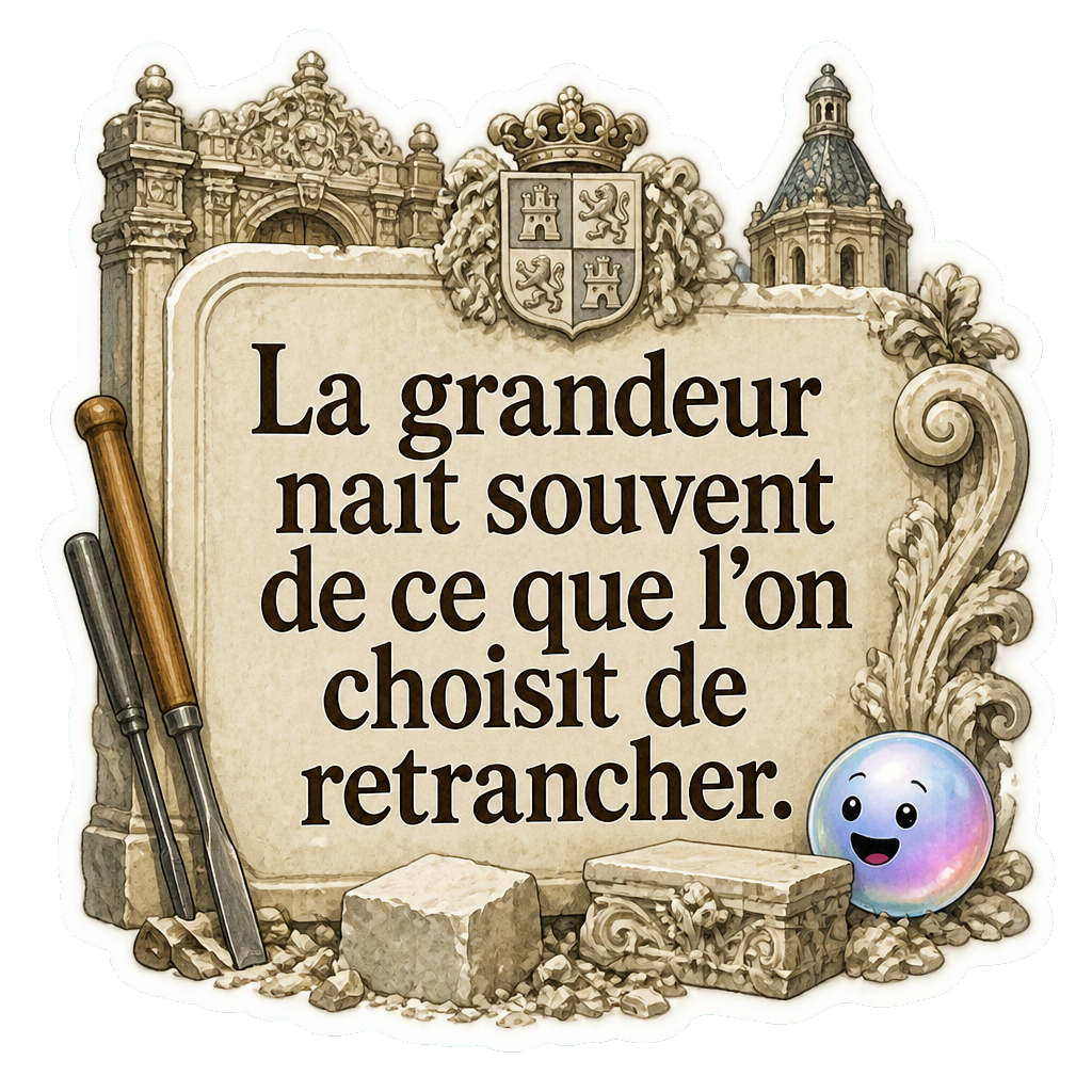 La grandeur naît souvent de ce que l'on choisit de retrancher.