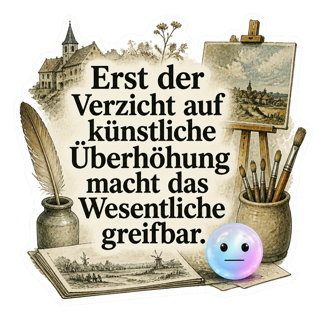 Erst der Verzicht auf künstliche Überhöhung macht das Wesentliche greifbar.