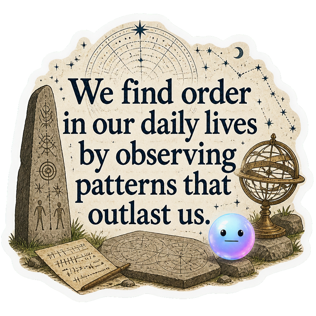 We find order in our daily lives by observing patterns that outlast us.