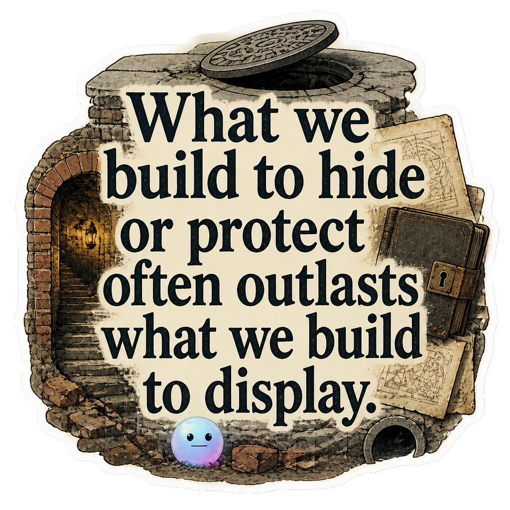 What we build to hide or protect often outlasts what we build to display.