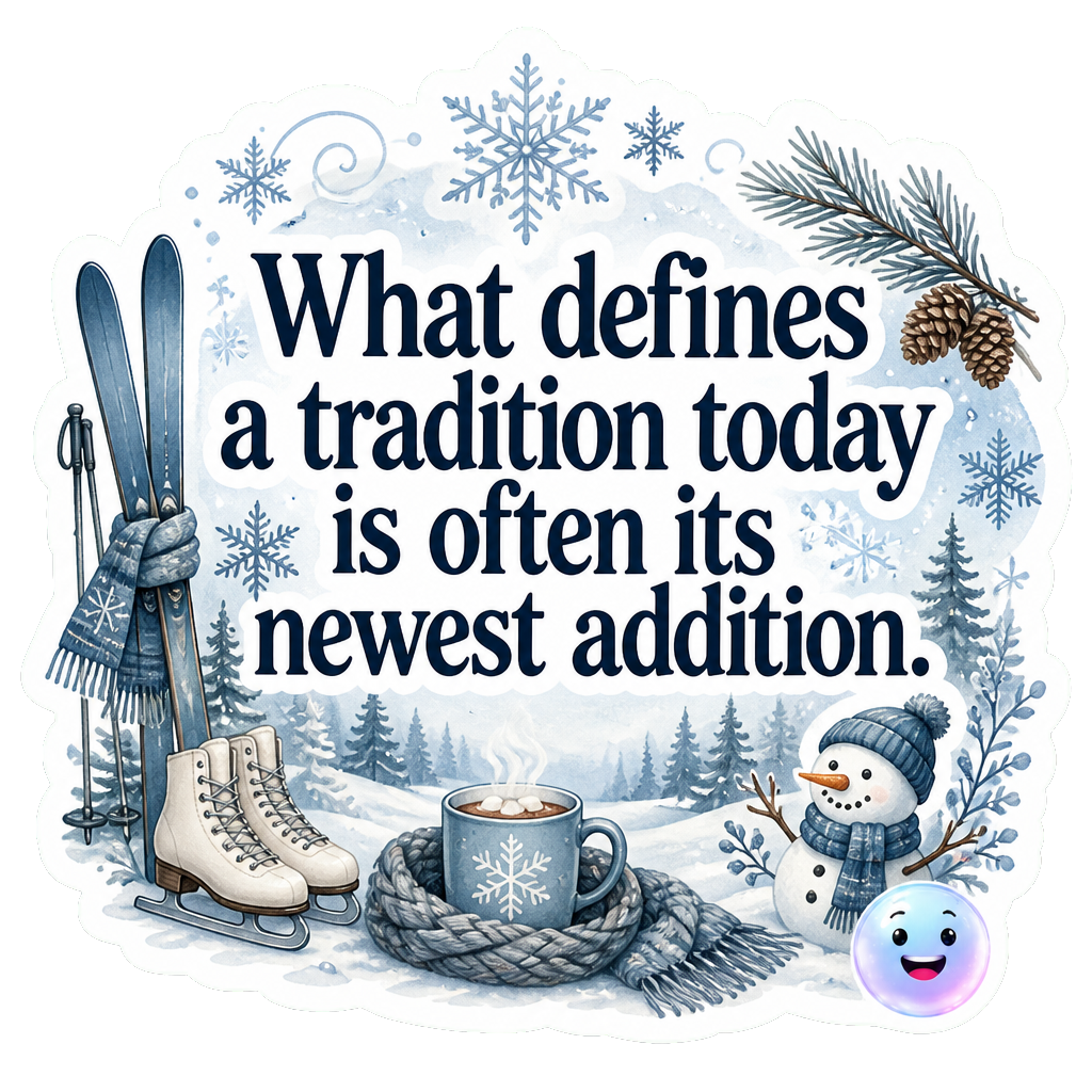 What defines a tradition today is often its newest addition.
