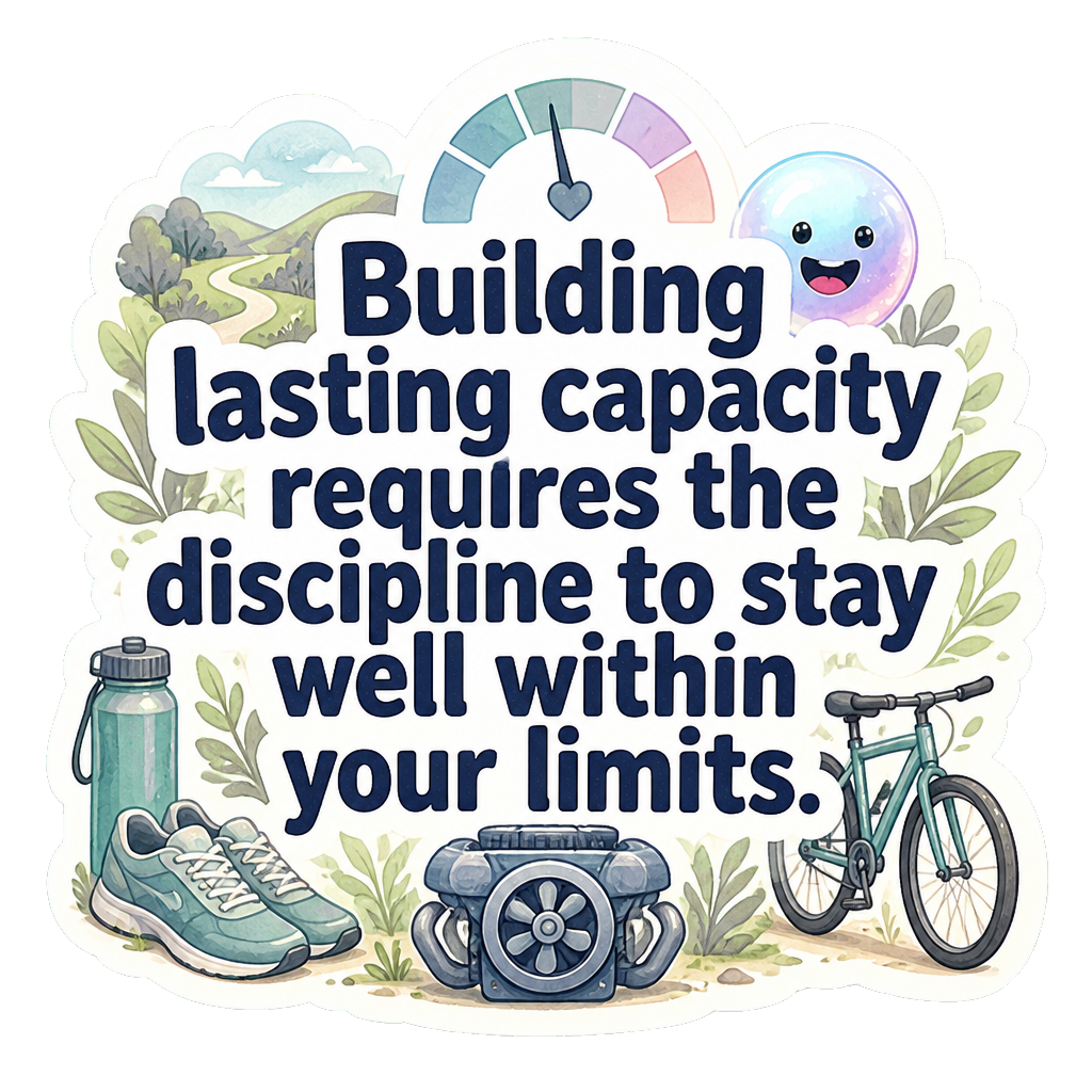 Building lasting capacity requires the discipline to stay well within your limits.