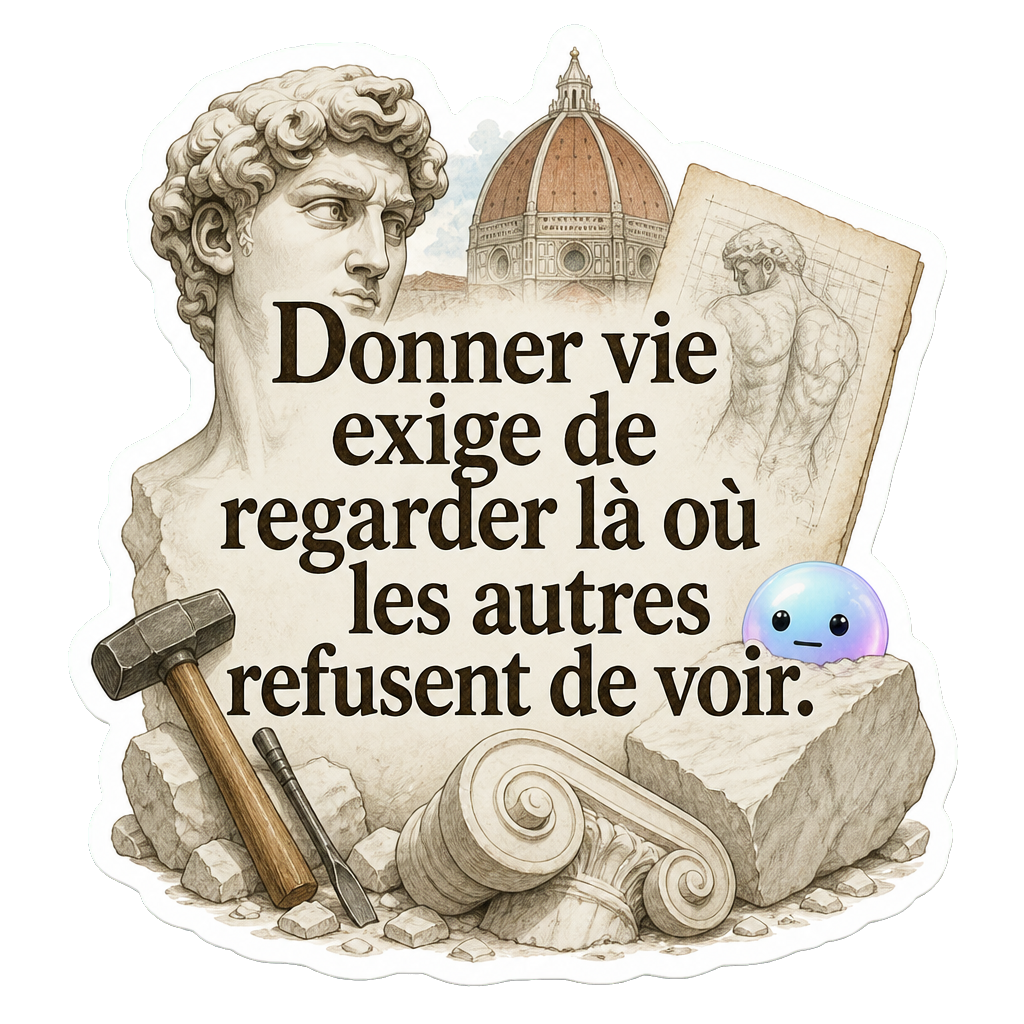 Donner vie exige de regarder là où les autres refusent de voir.