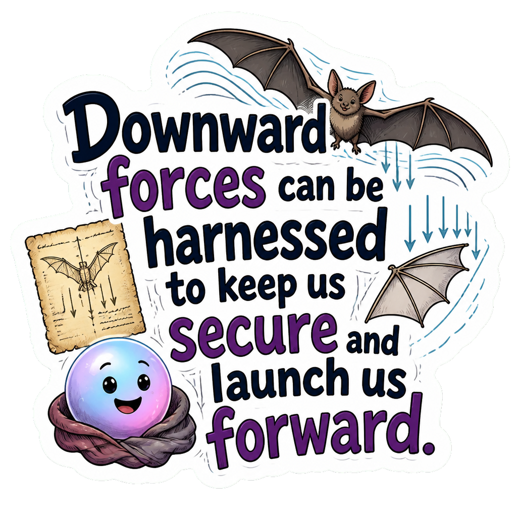 Downward forces can be harnessed to keep us secure and launch us forward.