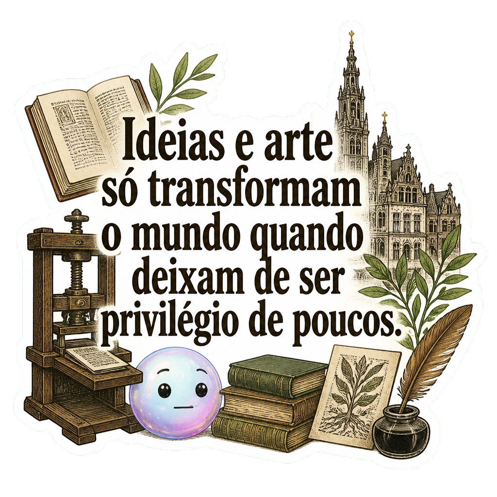 Ideias e arte só transformam o mundo quando deixam de ser privilégio de poucos.