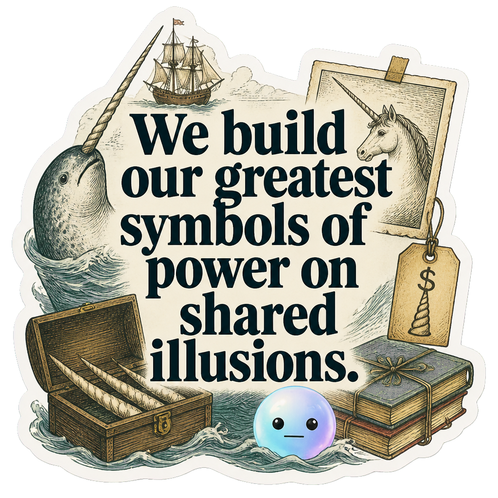We build our greatest symbols of power on shared illusions.