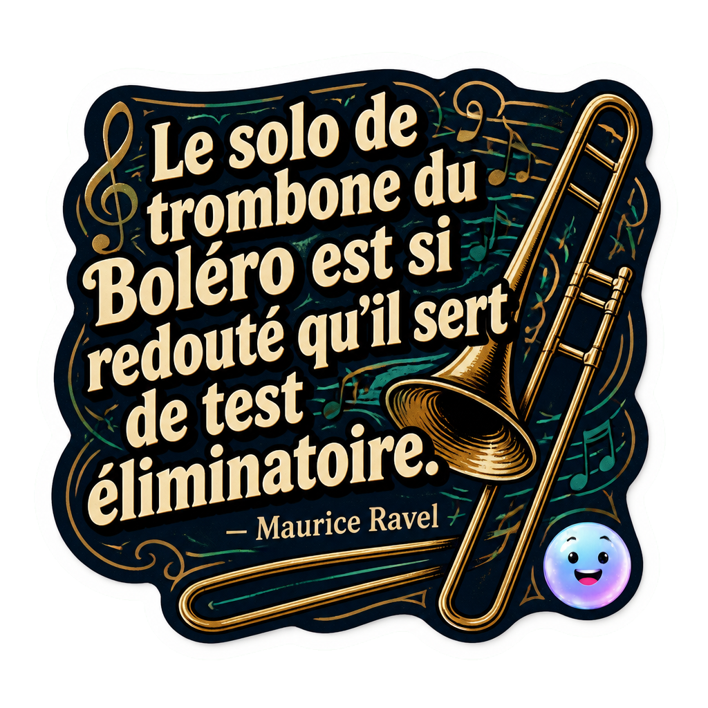 Le solo de trombone du Boléro est si redouté qu'il sert de test éliminatoire.